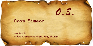 Oros Simeon névjegykártya